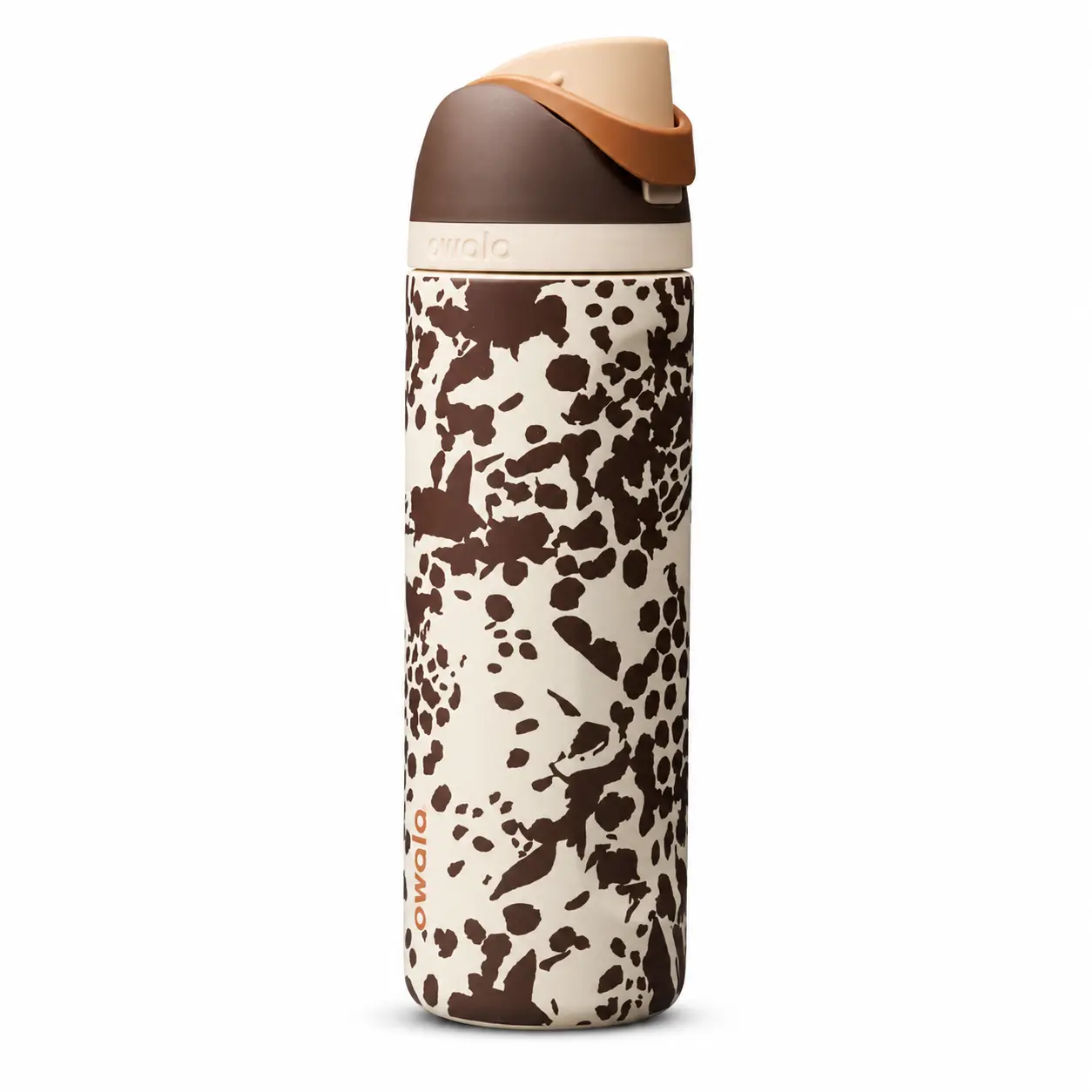 Owala 32oz Tropical Cow Print Insulated Stainless Steel Water Bottle with Built-In Straw Lid, Leakproof Sports Container, 24H Cold Reusable Travel Vessel for Gym & Everyday Use