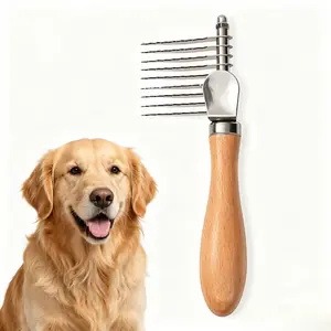 Dog Dematting Brush & Rake | Pet Grooming Detangler Comb for Matted Fur & Undercoat Removal | Ideal for Doodles, Poodles, Goldendoodles, Cats & All Pets