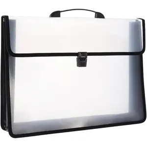 12x16.5 Portfolio A3 PP Plastic Transparent Oxford Cloth   Black 1 Pack