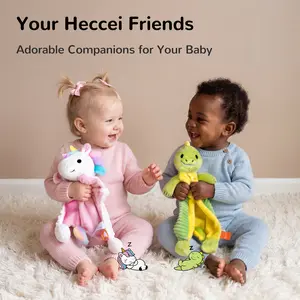 HECCEI OEKO-TEX Safe Baby Security Blanket , Soft Animal Lovey Snuggle Toy (Dreamiecorn/Pottyrex), Sensory Cuddle Blanket for Infants & Toddlers,Gift-Ready Essential 0M+