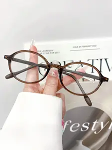 New High-Quality Tr Oval Fashion Glasses, Unisex Trendy Classic Versatile Decorative Eyewear, Perfect for Men and Women