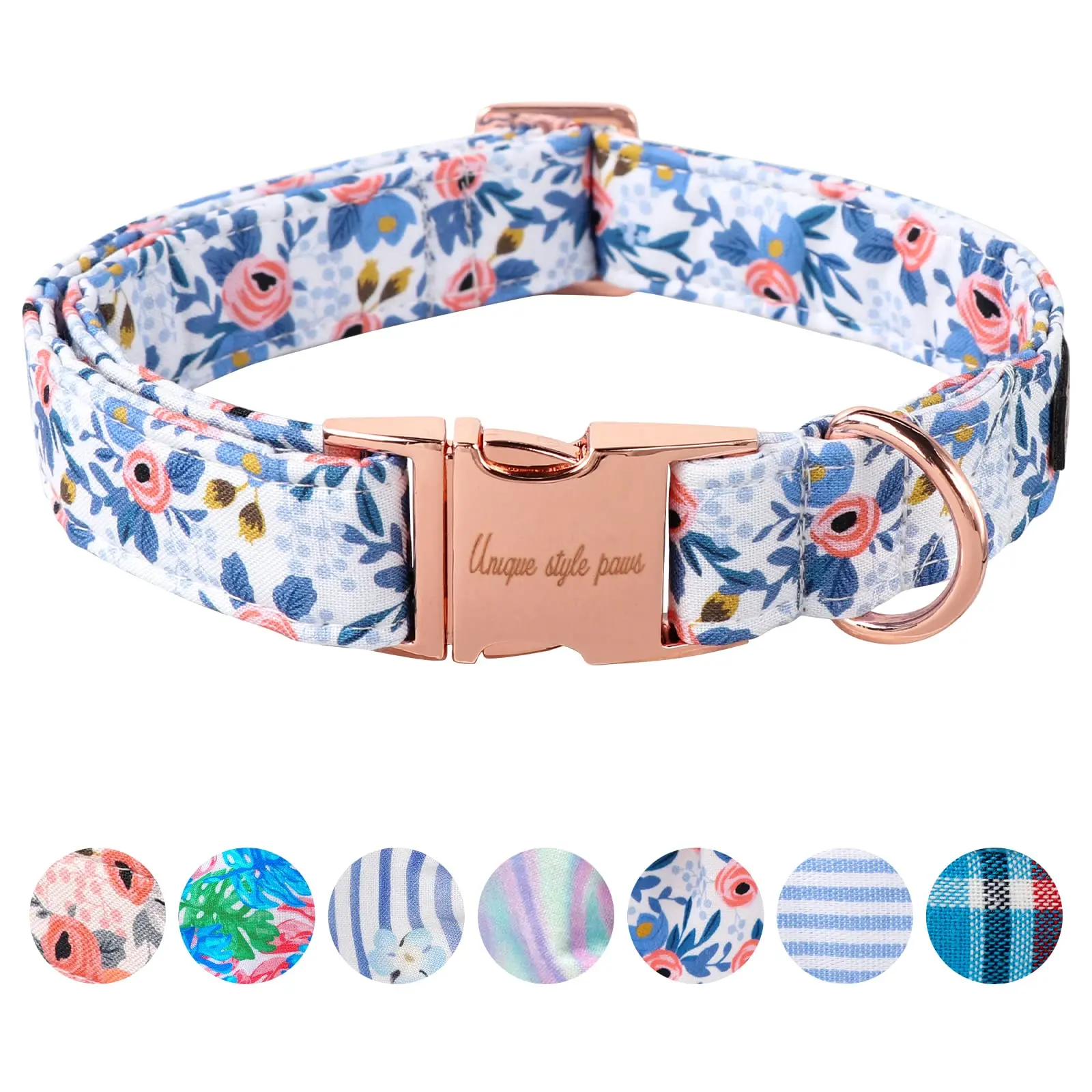 Unique Style Paws Adjustable Dog Collar With Metal Buckle - Durable & Cute Dog Accessories for Small Medium Large Boys Girls Dogs