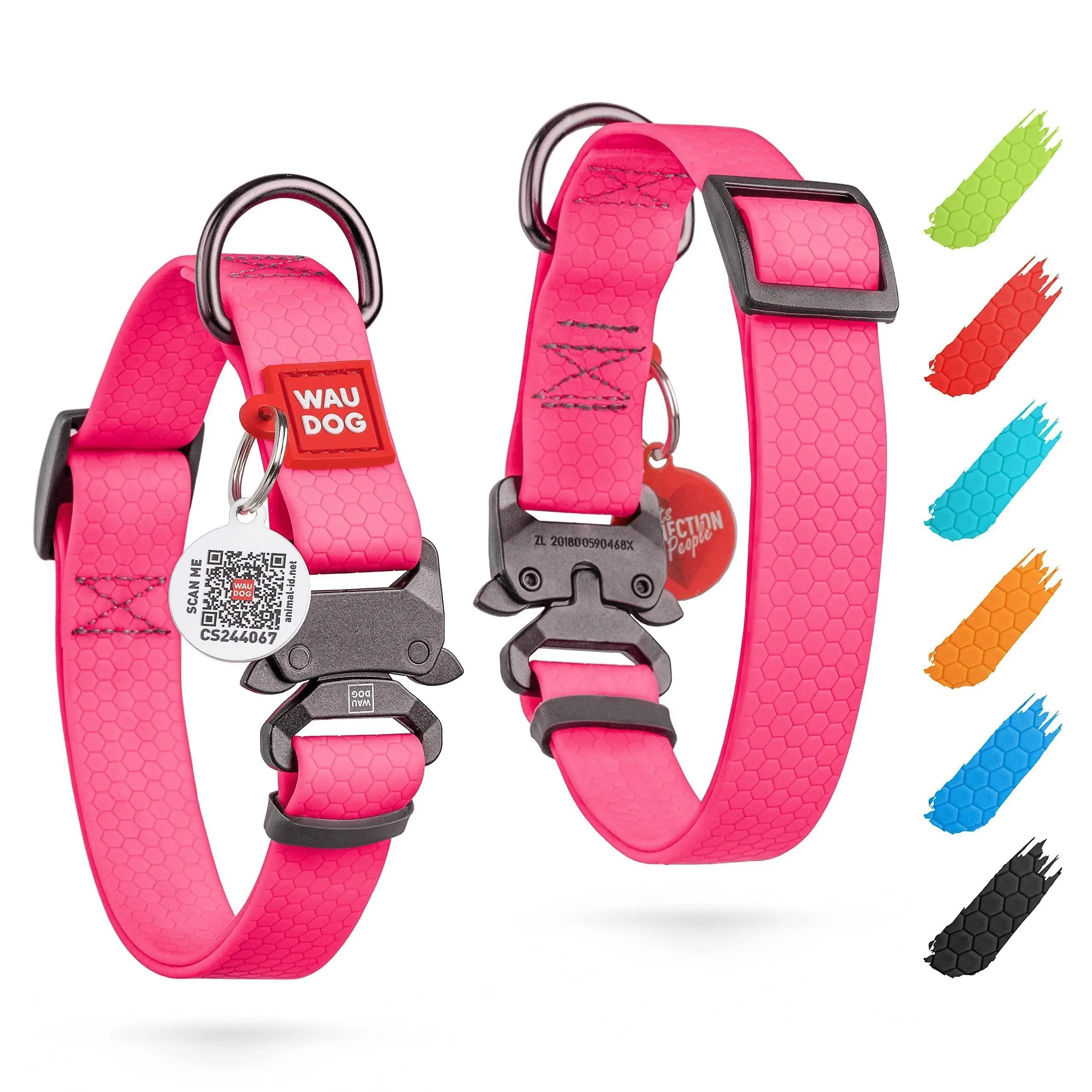 Pink Waterproof Dog Collar Adjustable for Small Dogs 914 in Neck X 3/5 in Wide