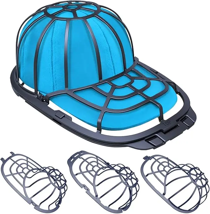 Hat Washer for Washing Machine & Dishwasher - Baseball Cap Cleaner Cage & Hat Protector, Durable Cap Washing Frame for Adult & Kids Hats, Ball Cap Shaper & Laundry Cage for Hat Maintenance, Anti-Deform Hat Washing Kit, 1 Pack