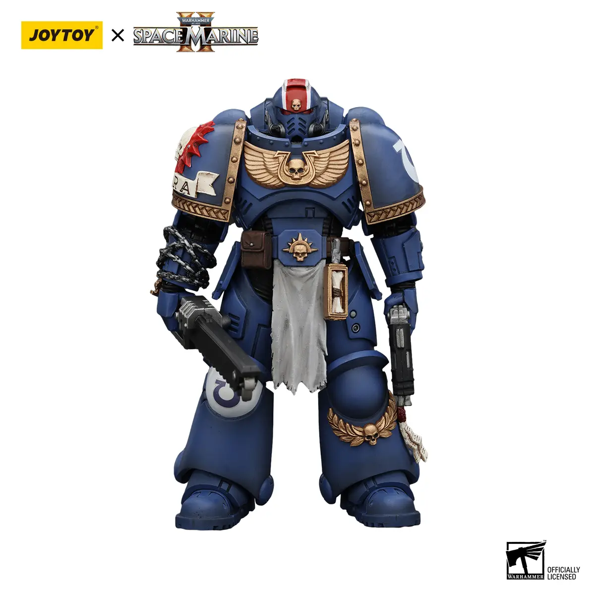JOYTOY Warhammer 40,000 1/18 Ultramarines Lieutenant Titus Action Figure, Hyper-Realistic, Non-Toxic, Anthropomorphic, Screen-Accurate Collectible Toy, JT00058, Hyper-Realistic Action Figures, Non-Toxic Action Figures