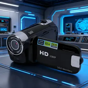 Latest Portable Digital Camera, 6.1cm 180° Flip Screen Hybrid Image Stabilization Dv Camcorder, 6.1cm 180° Flip Screen Anti-Shake Dv Camcorder, Suitable for Students, Teens, Beginners, Cmos Sensor, Automatic Exposure, Macro Lens, Autofocus