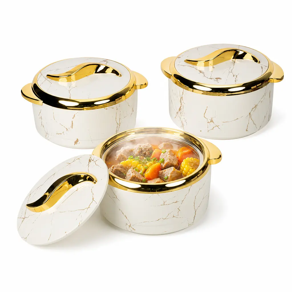 3PCS Large Capacity Insulated Stainless Steel Food Storage Bowls Set, Lightweight Portable Leakproof Lidded Tableware Food Warmer for Office Lunch, Picnic Kitchen Essentials