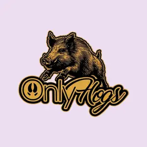 Only Hogs Sticker, Funny Hog Hunting Decal, Wild Boar Vinyl for Hunter Lifestyle and Backwoods Humor Laptop Water Bottle Decal Sticker