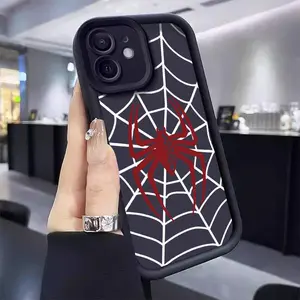 Cool Spider Web Pattern Phone Case, Casing, Fashion Decorative Protective Protection Phone Protector Cover, Cellphone Accessories Compatible with iPhone 7 8 11 12 13 14 15 Pro Max Series Shockproof TPU Soft Shell Cover, Smartphone Cover