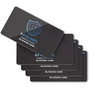RFID Blocking Card (5 Pack), Slim RFID & NFC Blocker for Men & Women - 1 Card Protects Entire Wallet/Purse, Contactless Debit/Credit Card & Passport Protector