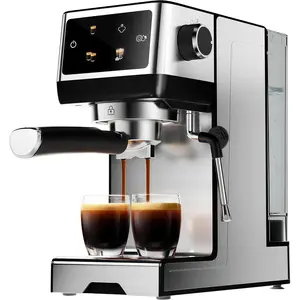 20Bar Espresso Machine with Milk Frother Cold Brew, Expresso Coffee Machine for , Compact Espresso Machines Small Kitchens, Cappuccino Latte Maker, 45oz Removable Water , Touchscreen,