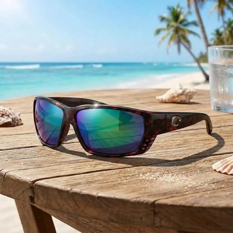 COSTA Del Mar Polarized Sunglasses for Men – Blue & Black Sport Shades for Fishing, Driving & Outdoor Adventures