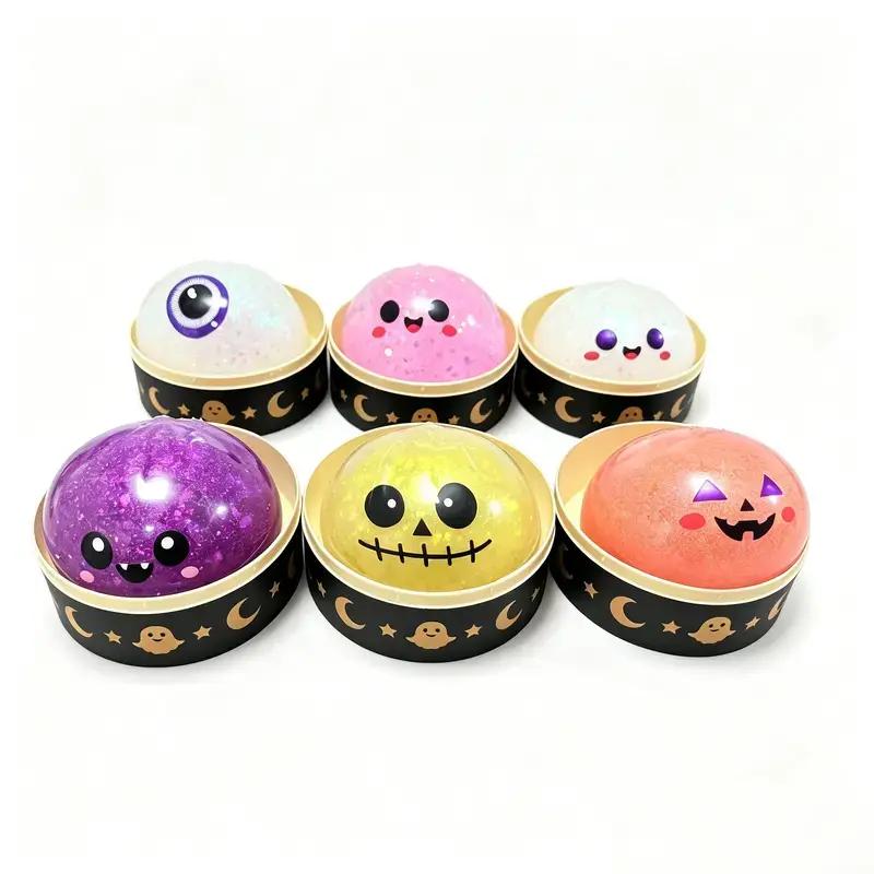 Cute Halloween scary ghost Maruko squeeze toy set, portable stress-relief hand squeeze toys, perfect Halloween party treat bag fillers and holiday gifts