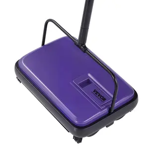 VEVOR Carpet Sweeper Manual, Floor Sweeper with 300 ml Dustbin Capacity Easy to Empty, 6.7 inch Cleaning Width for Home Office Carpets Pet Hair Dust, Purple