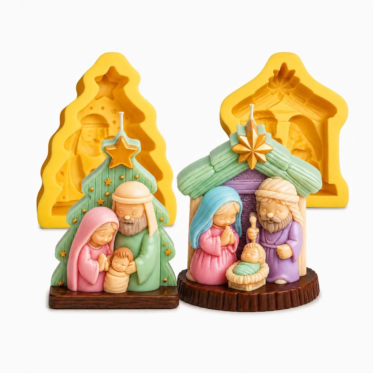 Holy Nativity Silicone Molds Christmas Candle Mold