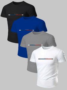 men's letter print round neck tee, regular fit casual short sleeve t-shirt, men's summer top for daily wear, t shirts for men, men's clothing