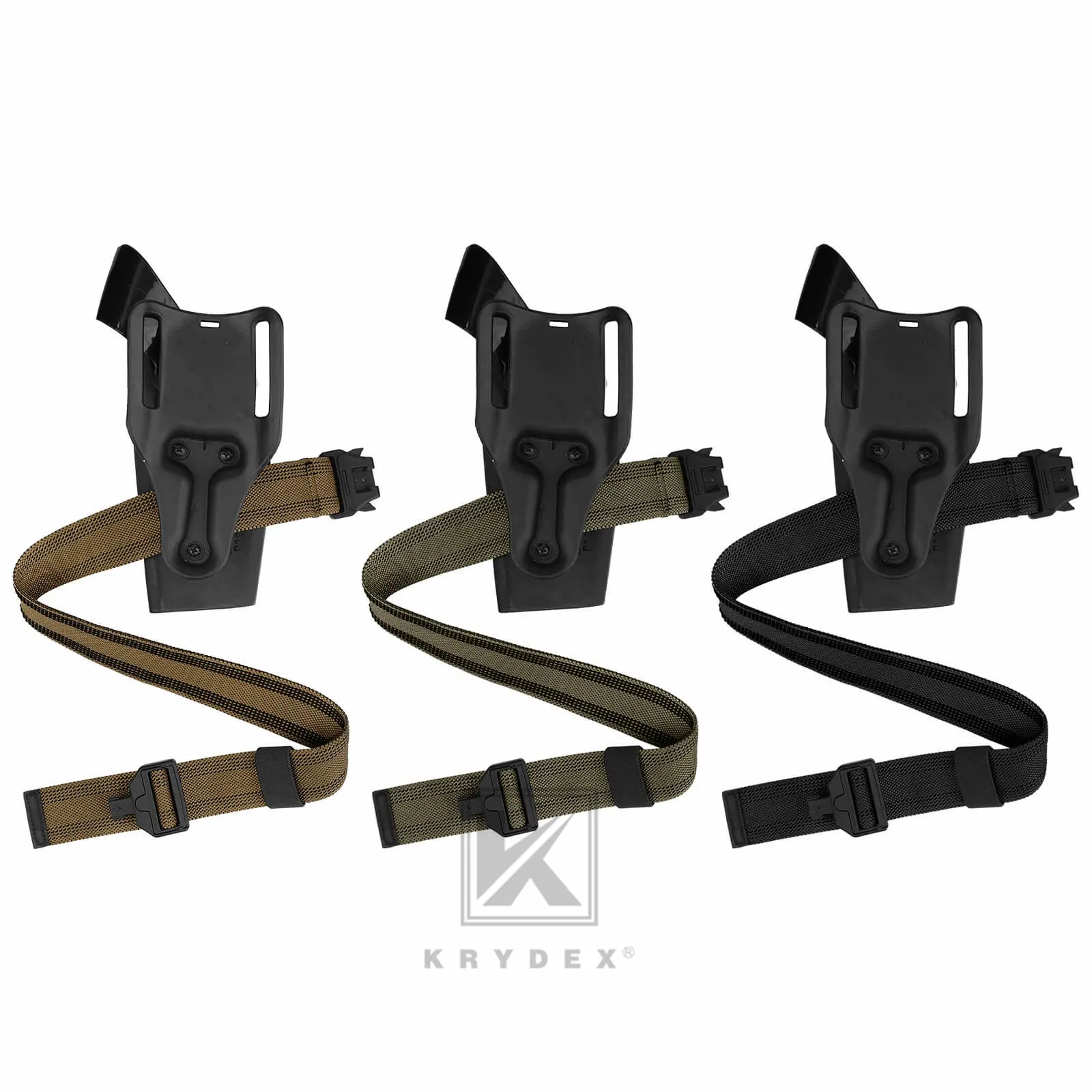 KRYDEX Tactical Leg Strap, 1.5" Width Elastic Band with Magnet Quick Release, Fully Adjustable Hypalon Binding, Durable Buckle for Outdoor Drop Holster Carry, Fast On/Off