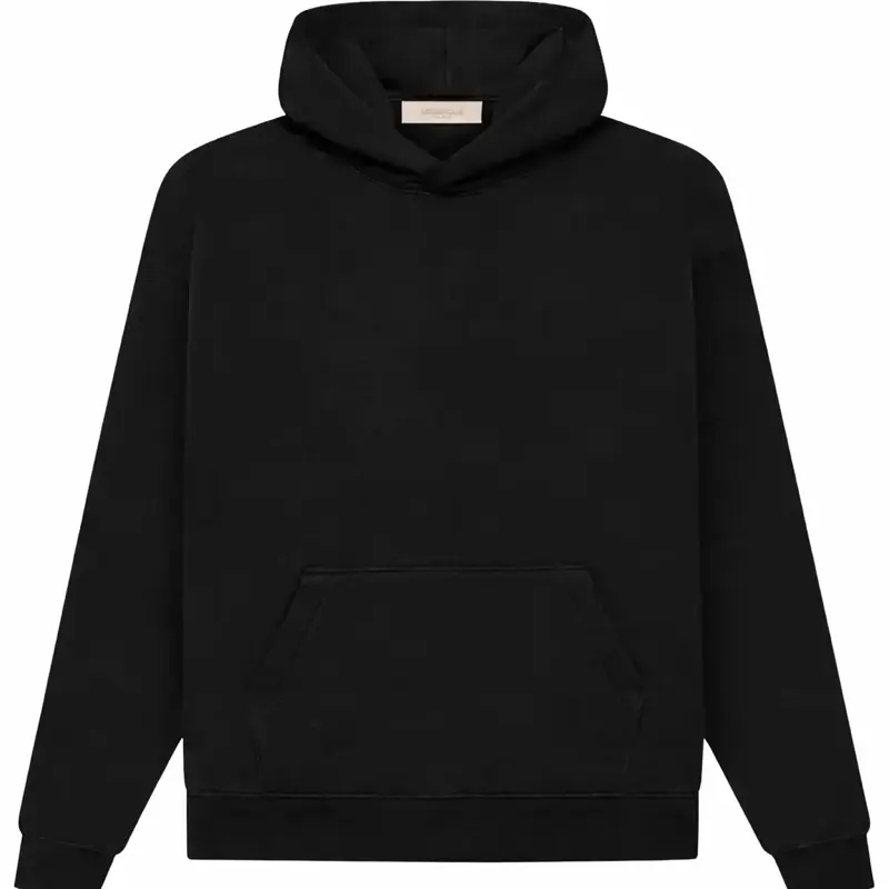 Premium Hoodie - Black Cotton Blend with Front Pocket & Hood for Everyday Wear