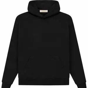 Premium Hoodie - Black Cotton Blend with Front Pocket & Hood for Everyday Wear