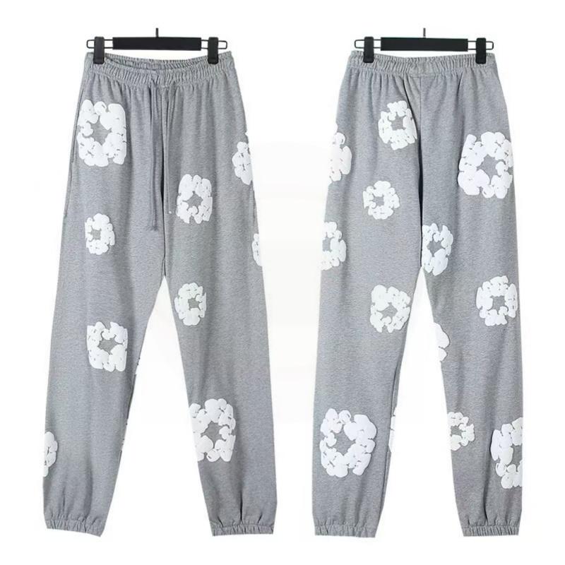 Denim Tears New Kapok Print Casual Pullover Hoodie & Casual Joggers | Unisex Couple Style Euro-American Trendy Sports Set | Summer Trendy Outfit