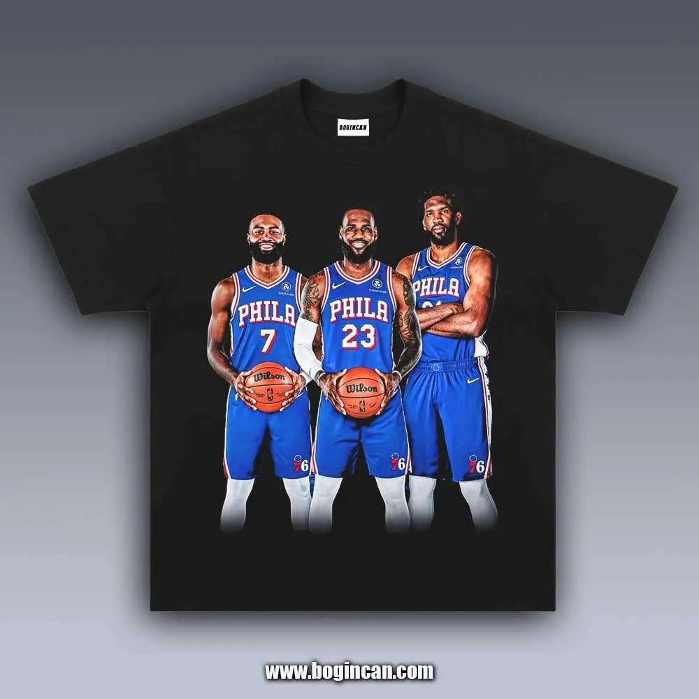 [Sale Up To 50%] Unisex VINTAGE TEE |   LEBRON JAMES 76ERS 7.27.4