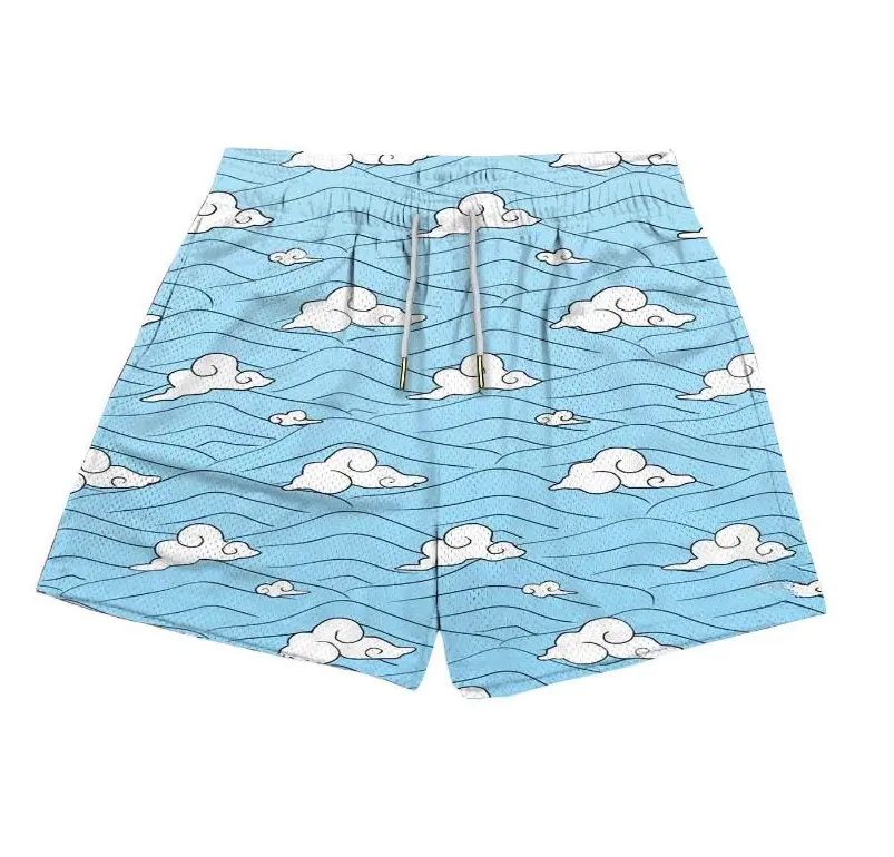 Demon Slayer Sakonji Cloud Men's Shorts Workout Sport Knee Pants with Pockets Athletic Summer Shorts