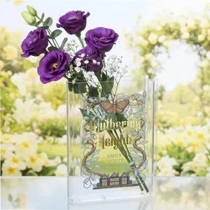 Wuthering Heights Acrylic Book Vase – Literary Bookish Home Decor for Readers, Classic Novel Lover Gift, Vintage Library Floral Book Vase
