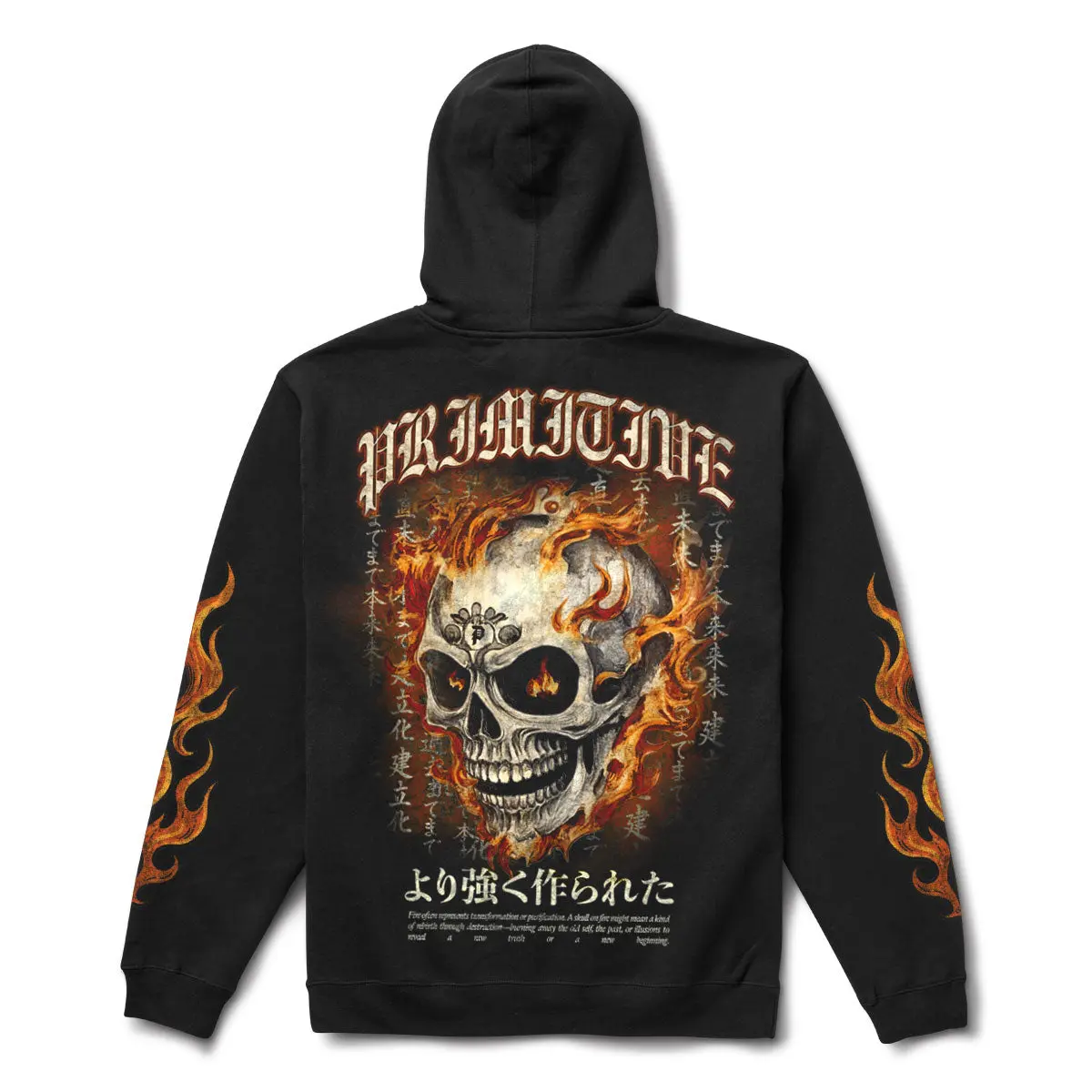 Primitive Clothing Men's Boxy Fit Pullover Hoodie, Menswear Casual Tops, Comfortable Fabric Sweatshirts