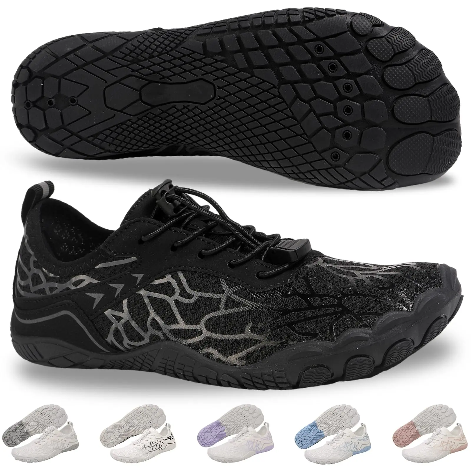Men's & Women's Barefoot Water Shoes - Non-Slip Wide Toe, Water-Resistant, Quick Drying Watershoes for Neuropathy, Hiking, Water Resistant Footwear