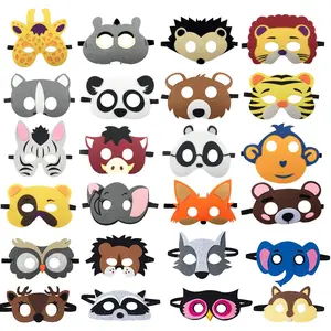 24 Packs Animal Masks Party Favors for Kids Toys Set, Dress Up Birthday Festival Christmas Halloween Cosplay Safari Party Supplies Party Masks with 24 Different Types for Children