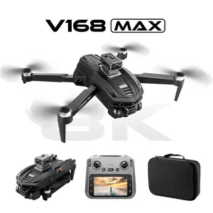 2026 V168 MAX GPS Drone with 4.5" HD Screen Controller, Foldable RC Drone with Adjustable Camera, Brushless Motor, Follow Me, Auto Return, Optical Flow Hover, Long Flight Time, Portable Quadcopter for Beginners & Outdoor Fun