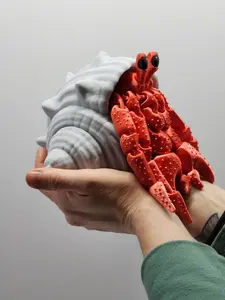 LARGEST ON TIKTOK! 3D printed Hermit Crab with Removable Shell. 1 Foot Long Hermit Crab and 5 Inch Tall Shell
