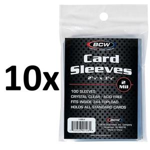 BCW 1000 Standard Card Sleeves for Trading Cards Pokemon TCGs Magic Sports 2 Mil Protection Crystal Clear Acid Free