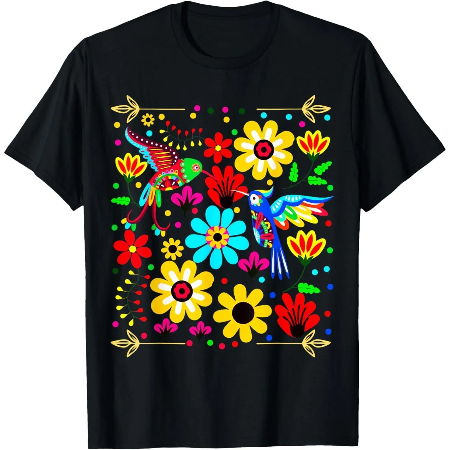 Floral Bird Otomi Mexican Style Mexicano Mexicana T-Shirt Floral Bird Otomi Mexican Style Mexicano Mexicana T-Shirt