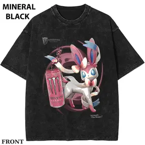 Sylve x monster T-shirt, Anime PKM Shirt, Kawaii Creature Energy Shirt, Gamer Aesthetic Tee, Pink Monster Drink Inspired Shirt, E Girl Streetwear, Cyber Y2K Graphic Tee Womenswear Top