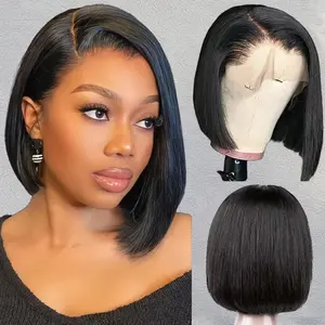 Bob Wig Human Hair 13x4 HD Lace Front BOB Wigs for Black Women Glueless Pre-Plucked Straight Human Hair Natural Hairline