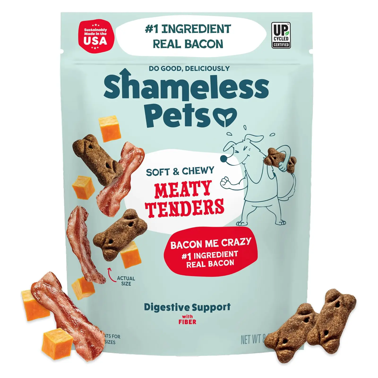 Shameless Pets Soft Dog Treats – Bacon Me Crazy Meaty Tenders, Soft & Chewy Treats for Dogs, Real Bacon 1st Ingredient, Grain Free, Healthy Treats for Small, Medium & Large Dogs, 8oz