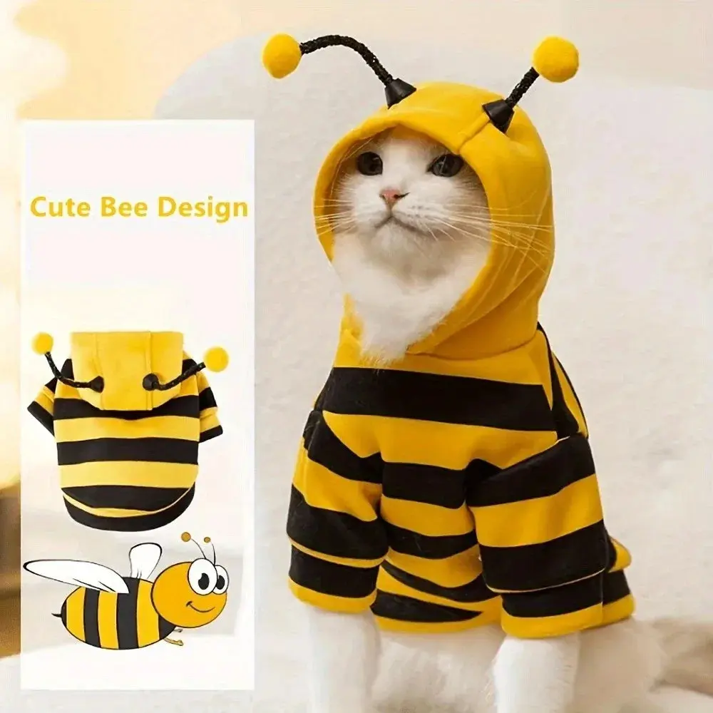 The AeroBee™ Halloween Bee Costume Hoodie — Warm Cosplay Outfit for Dogs & Cats