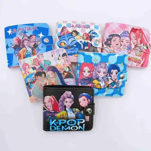 1 PCS Kpop Demon Hunters Wallet- PU Leather Money Clip Wallet, Bifold Credit Card Holder Wallet ,Perfect Gift for Kpop Lovers