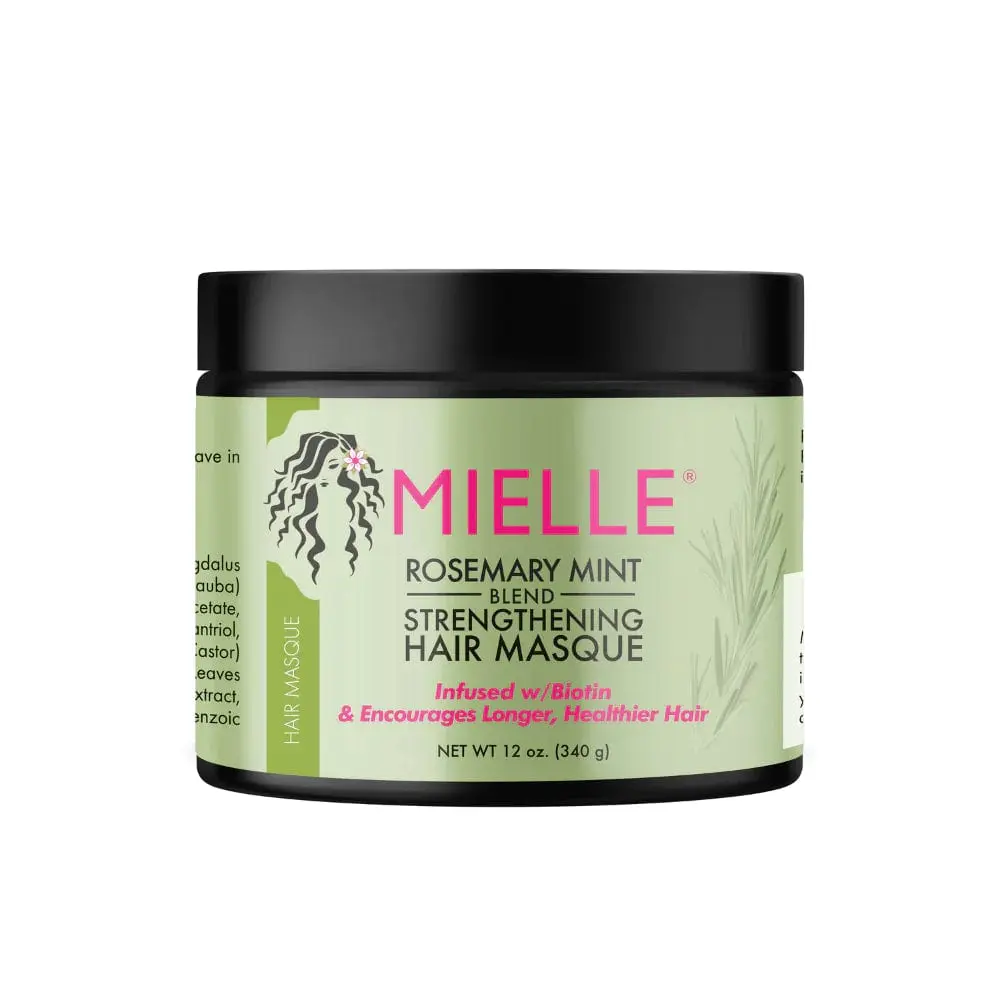 Mielle Rosemary Mint Botanical Hair Masque - 12 oz Nourishing Deep Conditioning Moisturizer, Coconut-Infused Hydrating Hair Treatment Compatible with Shampoos, Botanical Hair Masks