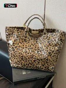 Large-Capacity Tote Bag for Women, Casual Versatile High-quality Daily Commuter Tote, Fashionable Shopping Bag, Leopard Print Tote Bag