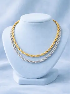 5MM Rope Chain Necklace – Stainless Steel 18K Gold Plated Luxury Chain