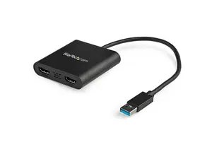 StarTech.com USB32HD2 USB to Dual HDMI Adapter - 4K - External Video Card - USB to HDMI Adapter - Monitor Adapter - USB 3.0 to HDMI