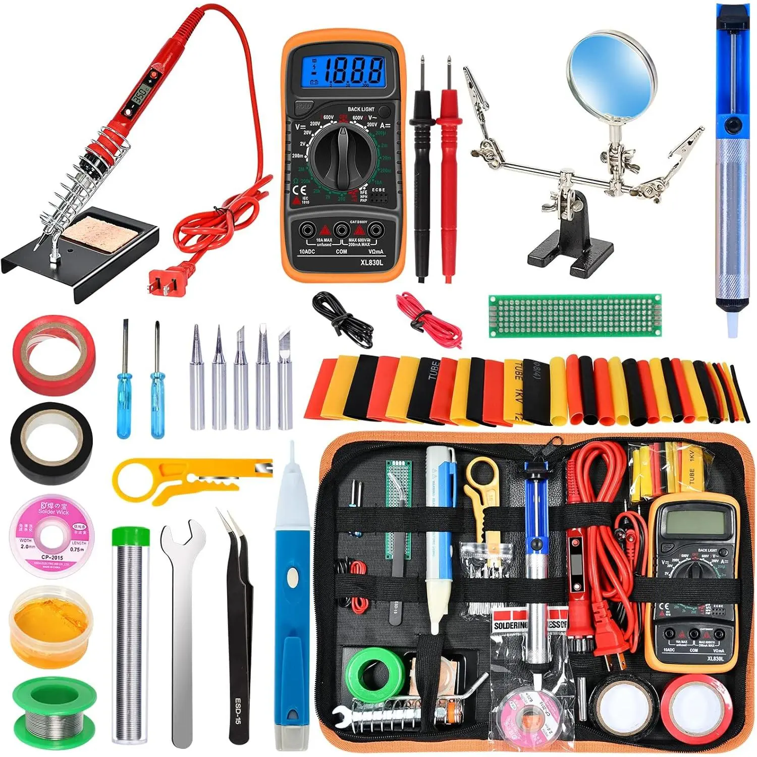 Soldering Iron Kit,80W LCD Digital Soldering Gun with Adjustable Temperature Controlled and Fast Heating Ceramic Thermostatic,