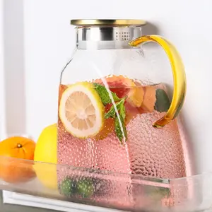 Fridge Door Water Pitcher,1.8 Liter/60oz Glass Pitcher, Ice Tea Pitcher For Fridge, Pitcher Beverage Pitcher Drinking Carafe for Homemade Juice Ice Tea Wine Coffee Milk Lemonade (Transparent)