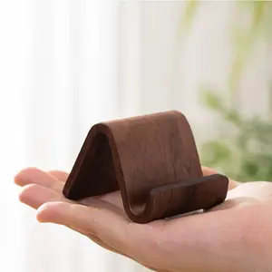 Walnut Wood Phone Stand, Compact Flexible Design, Perfect for Desktop and Home Use, Stylish Practical Storage Solution, Unique Aesthetic, Cellphone Accessories