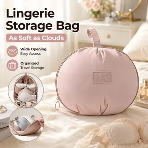 1 Count Bra Storage Bag, Pink Travel Underwear Box for Ladies, Holds Close-Fitting Clothes, Socks, and Bras, Portable for Daily and Trips