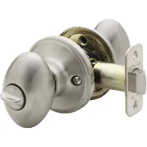 Egg Door Knob with Privacy Function, 1 Pack, Satin Stainless
