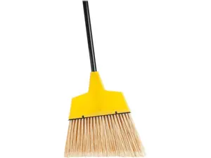 Genuine Joe Angle Broom High Performance Bristles 12-1/2" W Yellow 09570