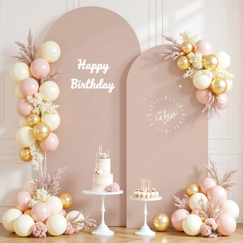 2/3 Packs Elegant Stretchy Elastane Spandex Nude Arch Covers - Adjustable 6ft-7.2ft/6.6ft Frame Decorative Fabric Backdrop Wraps, Easy Setup, Multifunctional Party Decoration Supplies for Birthdays, Weddings (Stand Not Included)